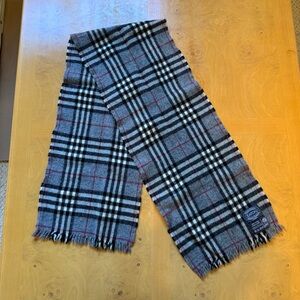 Vintage Eaton Wool Scarf Made in Scotland Plaid Foulard Black Gray Classic Y2K